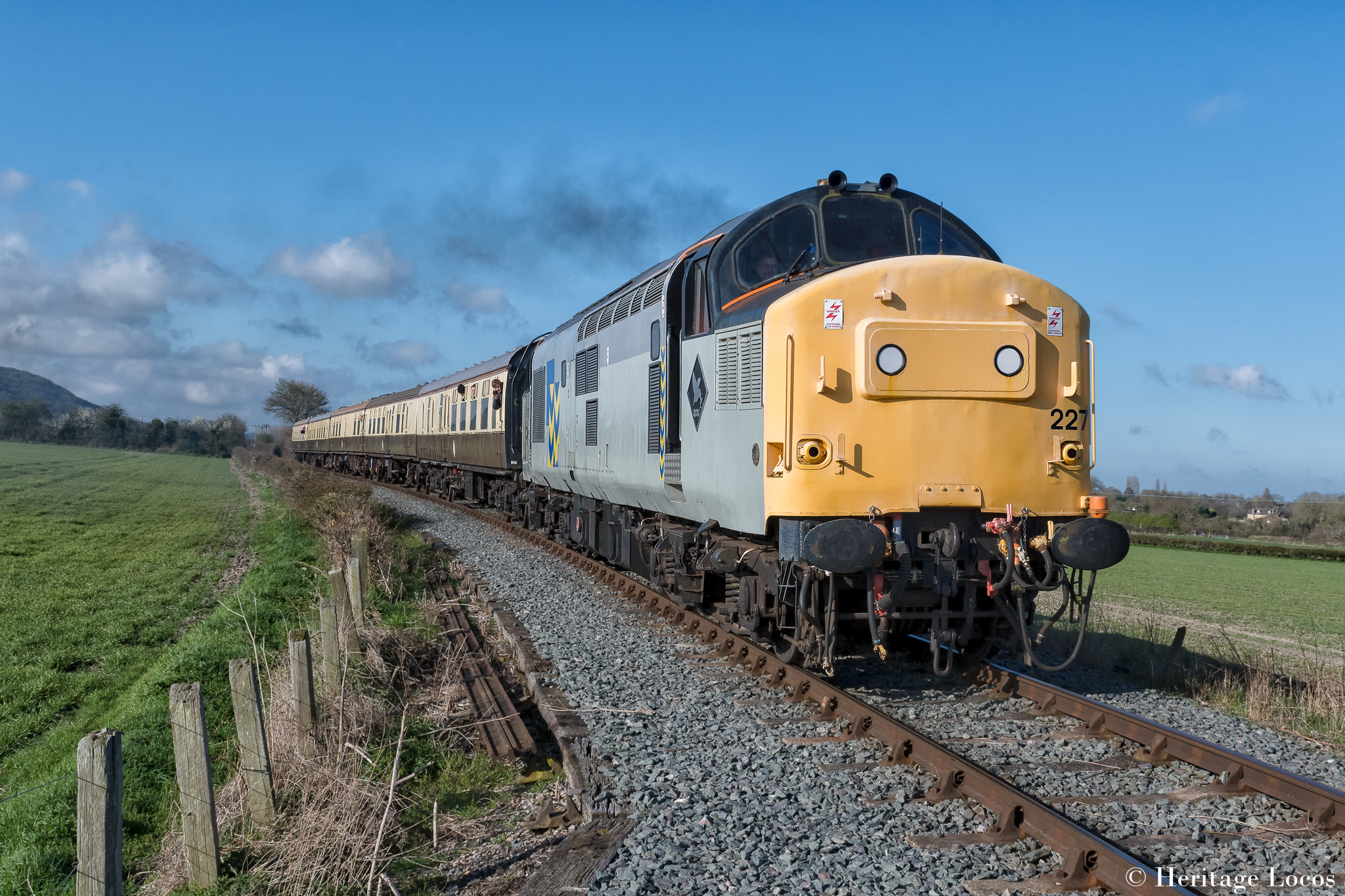 37227 leads the first train of the day from Chinnor to Princes Risborough on the Spring Diesel Gala 2022.