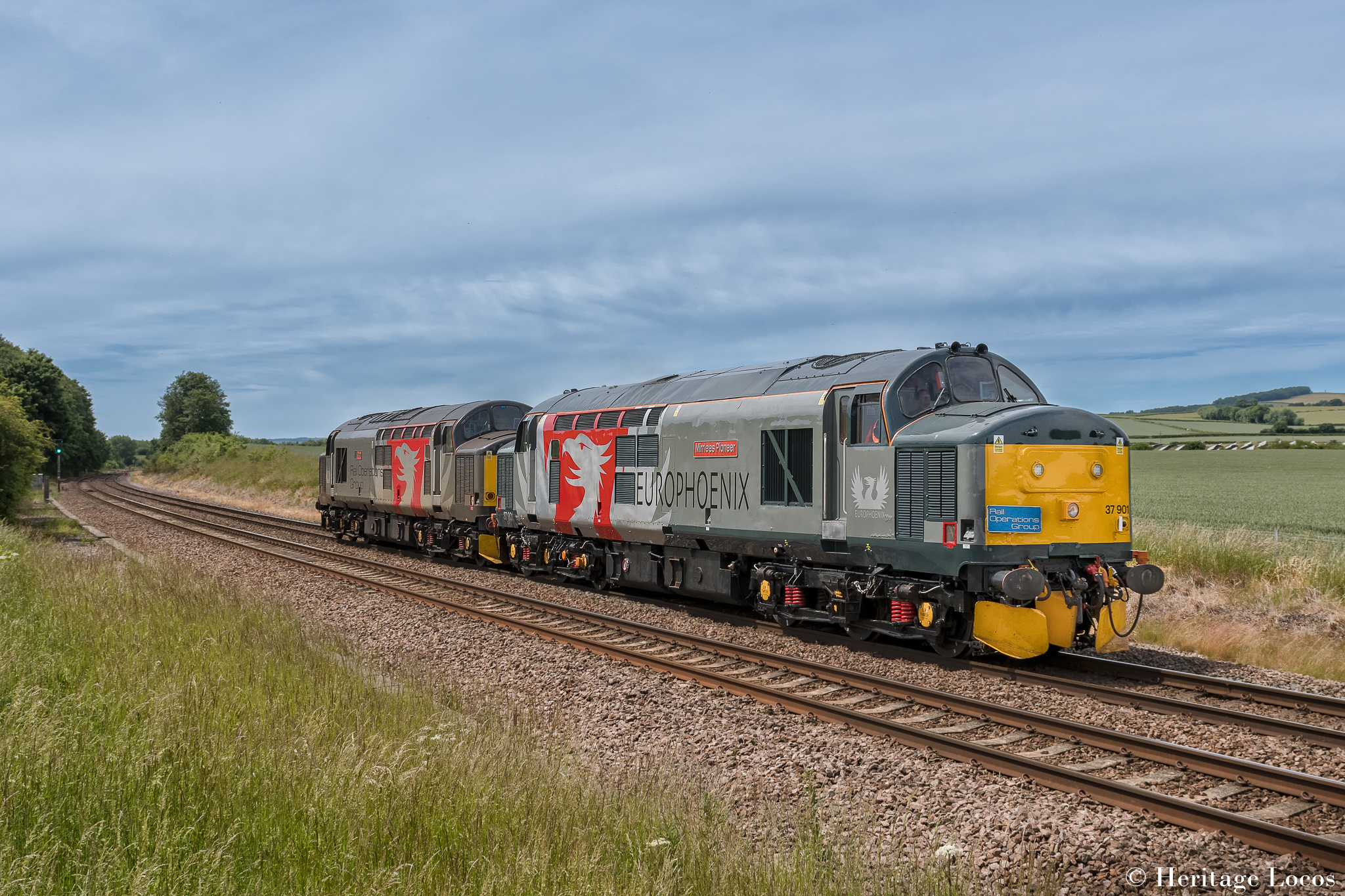 Sole surviving Mirrlees fitted class 37 37901 heads out onto the mainline for the first time in 20 years on its maiden test run. Escorted by fellow pheonix 37510. 0R56 Leicester LIP to Leicester LIP via Sheffield