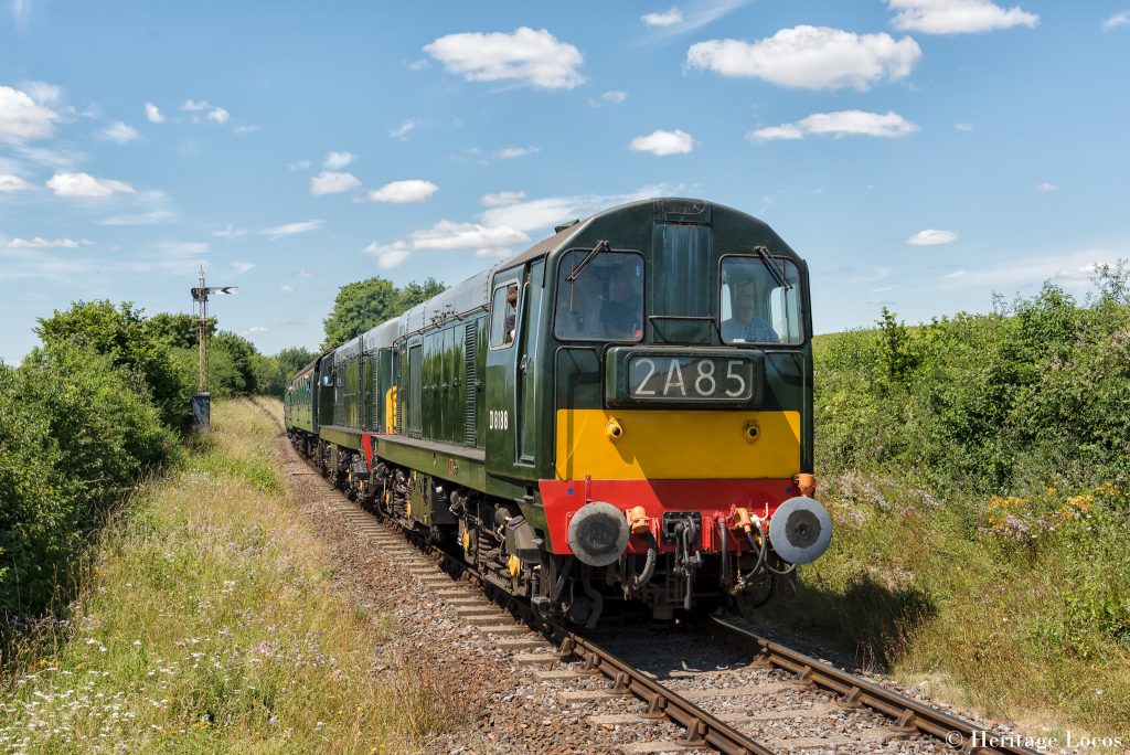 Class 20 D8188 2A14 12:45 Alresford to Ropley during the Mid Hants Diesel Gala 2022